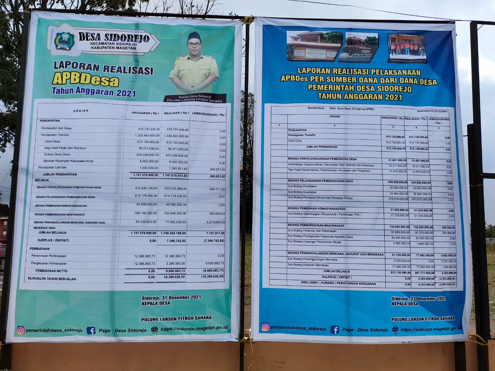 REALISASI APBDES TAHUN ANGGARAN 2021 DAN APBDES TAHUN 2022